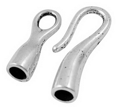 PandaHall Tibetan Style Hook and Eye Clasps, Cadmium Free & Nickel Free & Lead Free, Antique Silver, Size: about 31mm long, 11mm wide, 7mm...