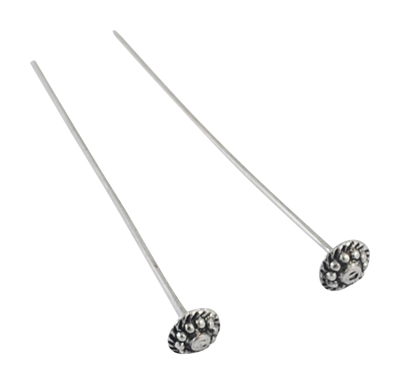 PandaHall Tibetan Style Pins, Lead Free & Nickel Free, Antique Silver, 51x6x1mm Alloy