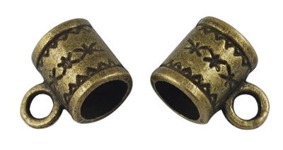 PandaHall Tibetan Style Hangers, Bail Beads, Lead Free and Cadmium Free, Column, Antique Bronze Color, Size: about 11mm long, 8mm wide, 6mm...