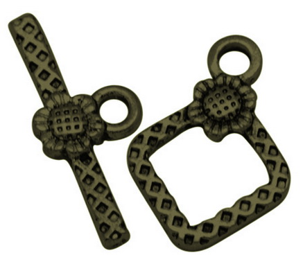 PandaHall Tibetan Style Toggle Clasps, Lead Free and Cadmium Free, Rhombus, Antique Bronze Color, Size: Rhombus: about 21mm long, 15mm wide...
