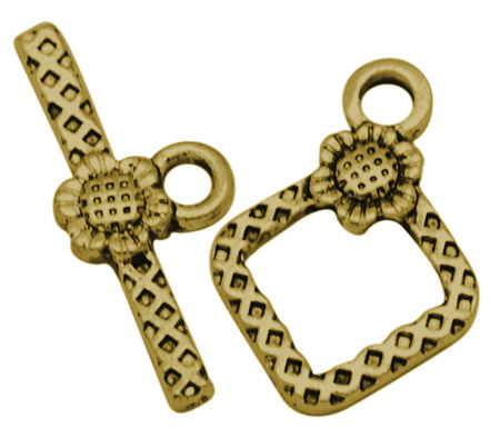 PandaHall Tibetan Style Toggle Clasps, Lead Free and Cadmium Free, Rhombus, Antique Golden, Size: Rhombus: about 21mm long, 15mm wide, 2mm...