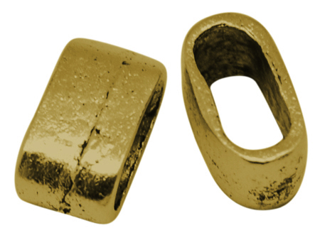 PandaHall Tibetan Style Slider Charms for Leather Bracelet Making, Lead Free, Rectangle, Antique Golden, Size: about 13mm long, 7mm wide...