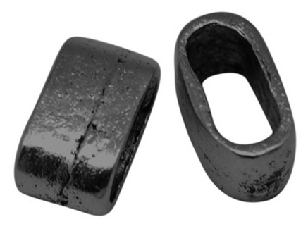 PandaHall Tibetan Style Slider Charms for Leather Bracelet Making, Lead Free and Nickel Free, Rectangle, Gunmetal, Size: about 13mm long...