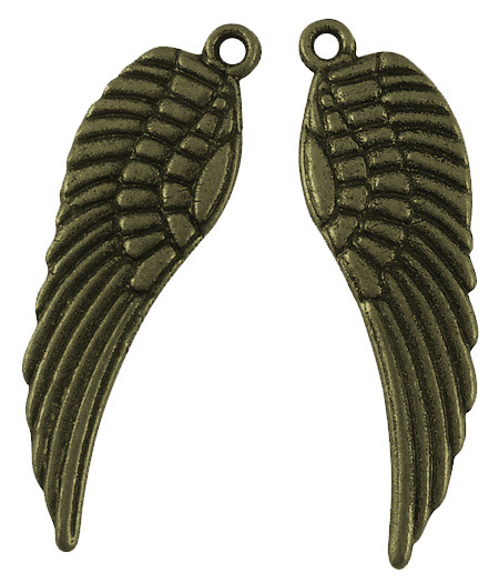 PandaHall Tibetan Style Pendants, Lead Free and Cadmium Free, Wing, Antique Bronze, Size: about 30mm long, 9mm wide, 1.5mm thick, hole: 1mm...