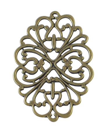 PandaHall Tibetan Style Connectors, Lead Free, Flower, Antique Bronze, 62x44x1mm, Hole: 2.5mm Alloy Flower