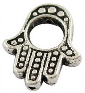 PandaHall Tibetan Style Alloy Bead Frames, Cadmium Free & Nickel Free &, Lead Free, Hamsa Hand/Hand of Fatima/Hand of Miriam, Antique Silver...
