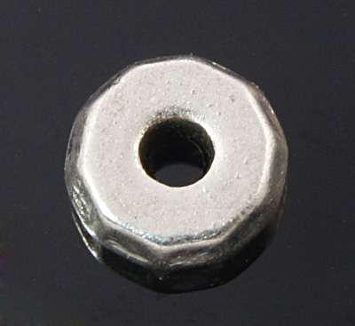 PandaHall Tibetan Style Spacer Beads, Lead Free & Cadmium Free, Donut, Antique Silver Color, 8x3mm, Hole: 2mm Alloy Donut
