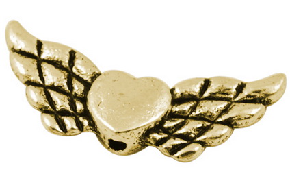 PandaHall Tibetan Style Beads, Cadmium Free & Nickel Free &, Lead Free, Wing, Antique Golden Color, Size: about 9mm long, 22mm wide, 3mm...