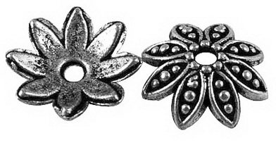 PandaHall Tibetan Style Bead Caps, Alloy, Cadmium Free & Lead Free, Flower, Antique Silver Color, Size: about 15mm in diameter, 4mm thick...