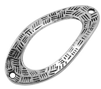 PandaHall Tibetan Style Links, Chandelier Components, Alloy, Lead Free and Cadmium Free, Oval, Antique Silver Color, Size: about 36mm long...