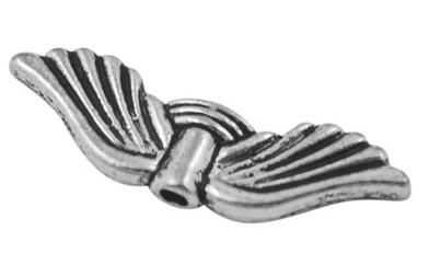 PandaHall Tibetan Style Beads, Cadmium Free & Nickel Free &, Lead Free, Wing, Antique Silver, Size: about 21mm long, 6.5mm wide, 2.5mm thick...