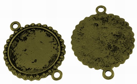 PandaHall Tibetan Style Cabochon Connector Settings, DIY Findings for Jewelry Making, Lead Free and Cadmium Free, Flat Round, Antique Bronze...