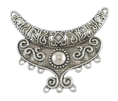 PandaHall Tibetan Style Connectors, Cadmium Free & Lead Free & Nickel Free, Antique Silver, 64x40x7mm, Hole: 2mm Alloy Others