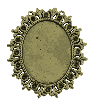 PandaHall Tibetan Style Cabochon Settings  for Cabochon & Rhinestone, Lead Free & Nickel Free & Cadmium Free, Antique Bronze, 56x49x2mm...