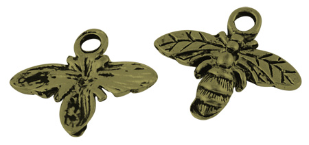 PandaHall Tibetan Style Pendants, Lead Free and Cadmium Free, Bees, Antique Bronze Color, 14x16x2mm, Hole: 2mm Alloy Bees