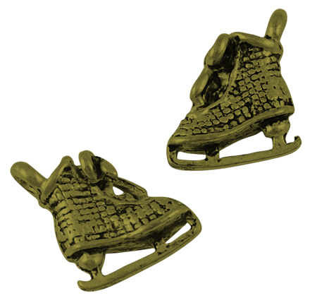 PandaHall Hobby Pendants Tibetan Style Sport Pendants, Ice Skate Charm, Antique Bronze, Lead Free, 15x10x4mm, Hole: 1.5mm Alloy Shoes