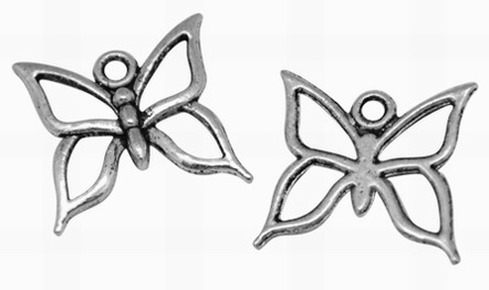 PandaHall Tibetan Style Pendants, Butterfly, Antique Silver, Lead Free and Cadmium Free, 16x15x2mm, Hole: 2mm Alloy Butterfly