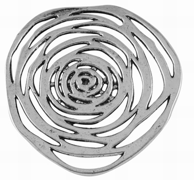 PandaHall Tibetan Style Alloy Rose Big Pendants, Antique Silver, Lead Free and Cadmium Free and Nickle Free, 53x51x2mm Alloy Flower