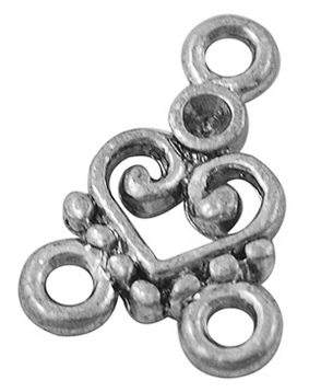 PandaHall Tibetan Style Links, Heart, Antique Silver, Lead Free and Cadmium Free, 15x10x2mm, Hole: 2mm Alloy Heart