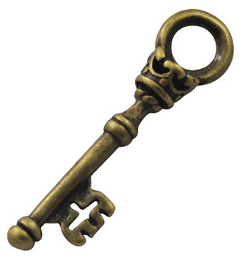 PandaHall Tibetan Style Pendants, Lead Free and Cadmium Free, Antique Bronze, Skeleton Key Pendants, 36x9x6mm, Hole: 5mm Alloy Key