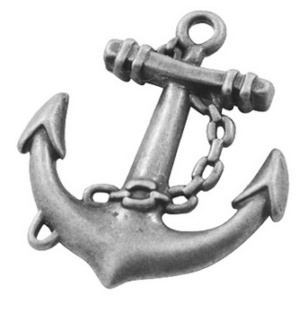 PandaHall Tibetan Style Pendants, Lead Free and Cadmium Free, Antique Silver, Anchor, 32x27x4mm, hole: 2.5mm Alloy Anchor & Helm
