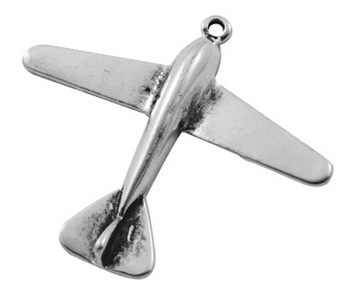 PandaHall Tibetan Style Airplane Pendants, Cadmium Free & Lead Free, Antique Silver, 44x51x5mm, hole: 2.5mm Alloy Vehicle