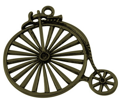 PandaHall Tibetan Style Alloy Bicycle/Penny Farthing Large Pendants, Lead Free, Nickel Free and Cadmium Free, Antique Bronze, 53x46.5x2mm...
