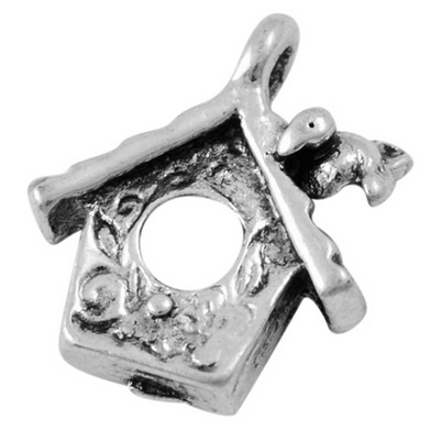 PandaHall Tibetan Style Pendants, Alloy, Cadmium Free & Nickel Free & Lead Free, House, Antique Silver Color, Size: about 15.5mm long, 13mm...