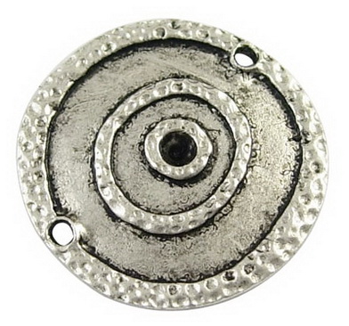 PandaHall Tibetan Style Links, Chandelier Components, Alloy, Lead Free and Cadmium Free, Flat Round, Antique Silver Color, Size: about 22mm...