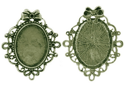 PandaHall Tibetan Style Rhinestone Pendant Cabochon Settings, Antique Bronze, Lead Free & Cadmium Free; Oval Tray: 32x24mm; 57x46x2.5mm...