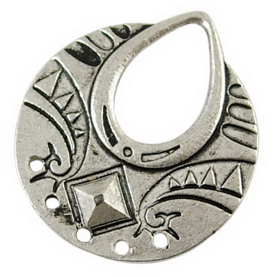PandaHall Tibetan Style Links, Chandelier Components, Alloy, Lead Free and Cadmium Free, Flat Round, Antique Silver Color, Size: about 25mm...