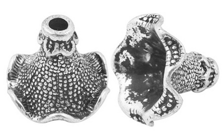 PandaHall Tibetan Style Bead Caps, Cadmium Free & Nickel Free & Lead Free, Flower, Antique Silver Color, 22x21x17mm, Hole: 3.5mm, about...