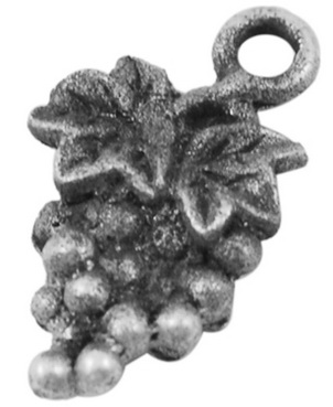 PandaHall Tibetan Style Alloy Pendants, Grape, Antique Silver, Lead Free & Cadmium Free, 17x9.5x3mm, Hole: 0.5mm Alloy Fruit