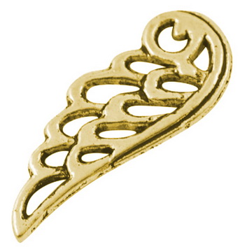 PandaHall Tibetan Style Pendants, Alloy, Cadmium Free & Nickel Free & Lead Free, Wing, Antique Golden Color, Size: about 24mm long, 9.5mm...