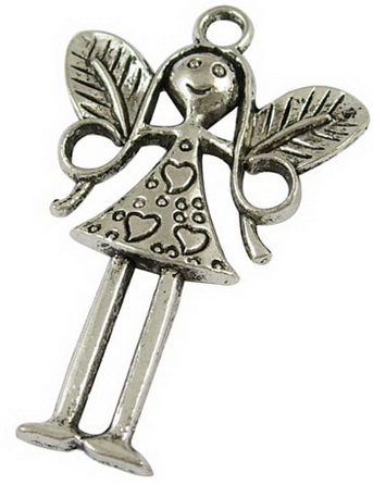 PandaHall Tibetan Style Alloy Fairy Large Pendants, Antique Silver, Lead Free and Cadmium Free, 58x36x5.5mm, Hole: 4mm; about 90pcs/kg Alloy...