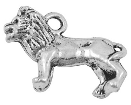 PandaHall Tibetan Style Pendants, Lead Free and Cadmium Free, Lion, Antique Silver, 23x16x7mm, Hole: 2mm Alloy Lion