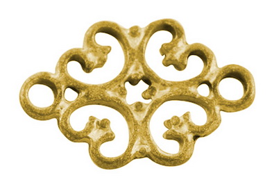 PandaHall Tibetan Style Connectors, Lead Free and Cadmium Free, Flower, Golden Color, Size: about 18mm long, 13mm wide, 1mm thick, hole: 2mm...