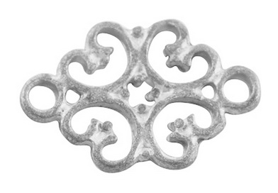 PandaHall Tibetan Style Connectors, Lead Free and Cadmium Free, Flower, Platinum Color, Size: about 18mm long, 13mm wide, 1mm thick, hole...