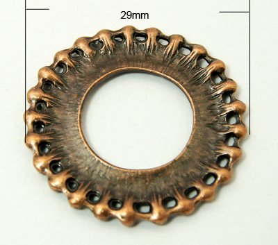 PandaHall Dount Alloy Linking Rings, Lead Free and Cadmium Free, Red Copper, 29x2mm, Hole: 14.5mm Alloy Donut