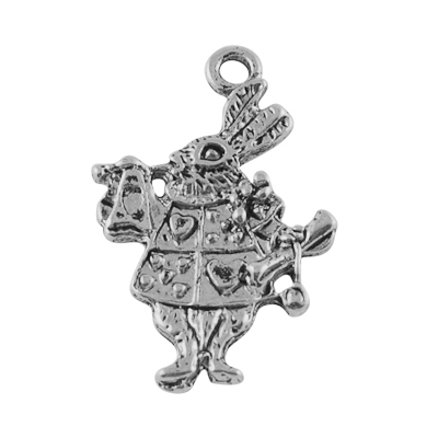 PandaHall Unique Alloy Pendants, Rabbit, Nickel Free, Antique Silver, 26x17x2mm Alloy Rabbit