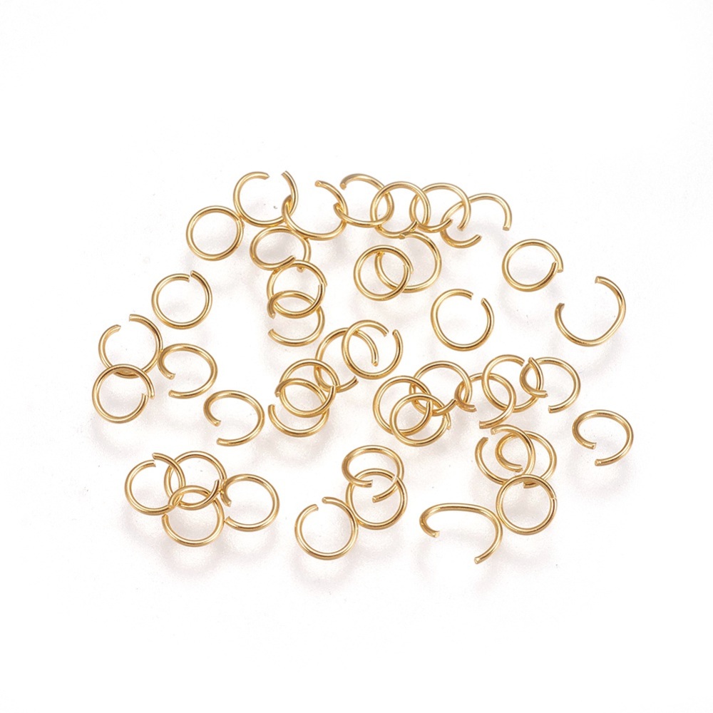 PandaHall 304 Stainless Steel Open Jump Rings, Golden, 4x0.5mm; Inner: 3mm; 1000pcs/bag Stainless Steel Ring