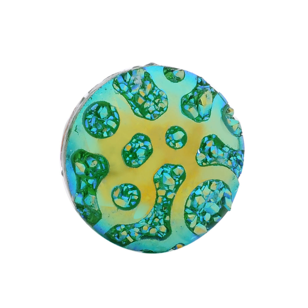 PandaHall Resin Cabochons, Flat Round, SeaGreen, 12x3.5mm Resin Flat Round Green