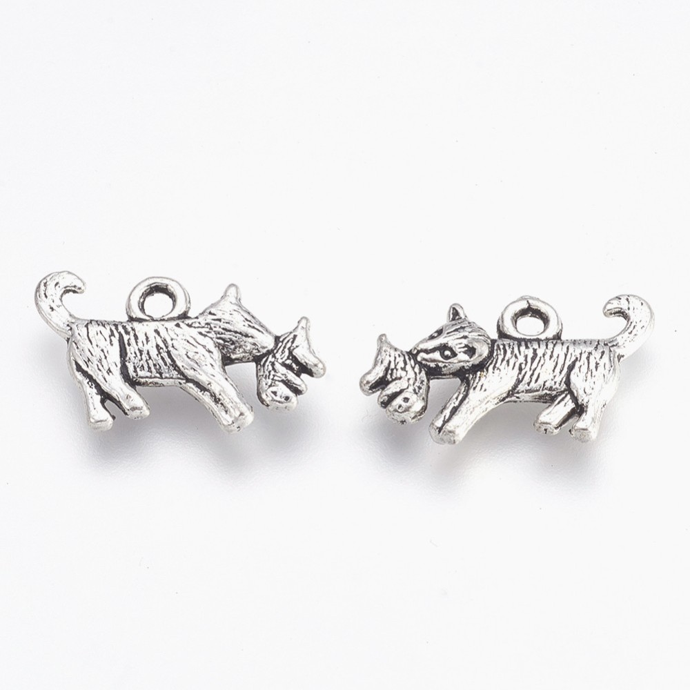 PandaHall Tibetan Silver Pendants, Wolf, Lead Free and Cadmium Free, Antique Silver, about 21mm long, 11.5mm wide, 4mm thick, hole: 2mm...