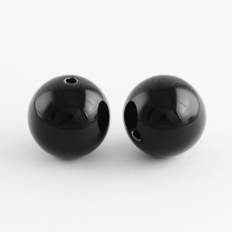 PandaHall Chunky Bubblegum Round Acrylic Beads, Black, 20mm, Hole: 2~3mm Acrylic Round Black