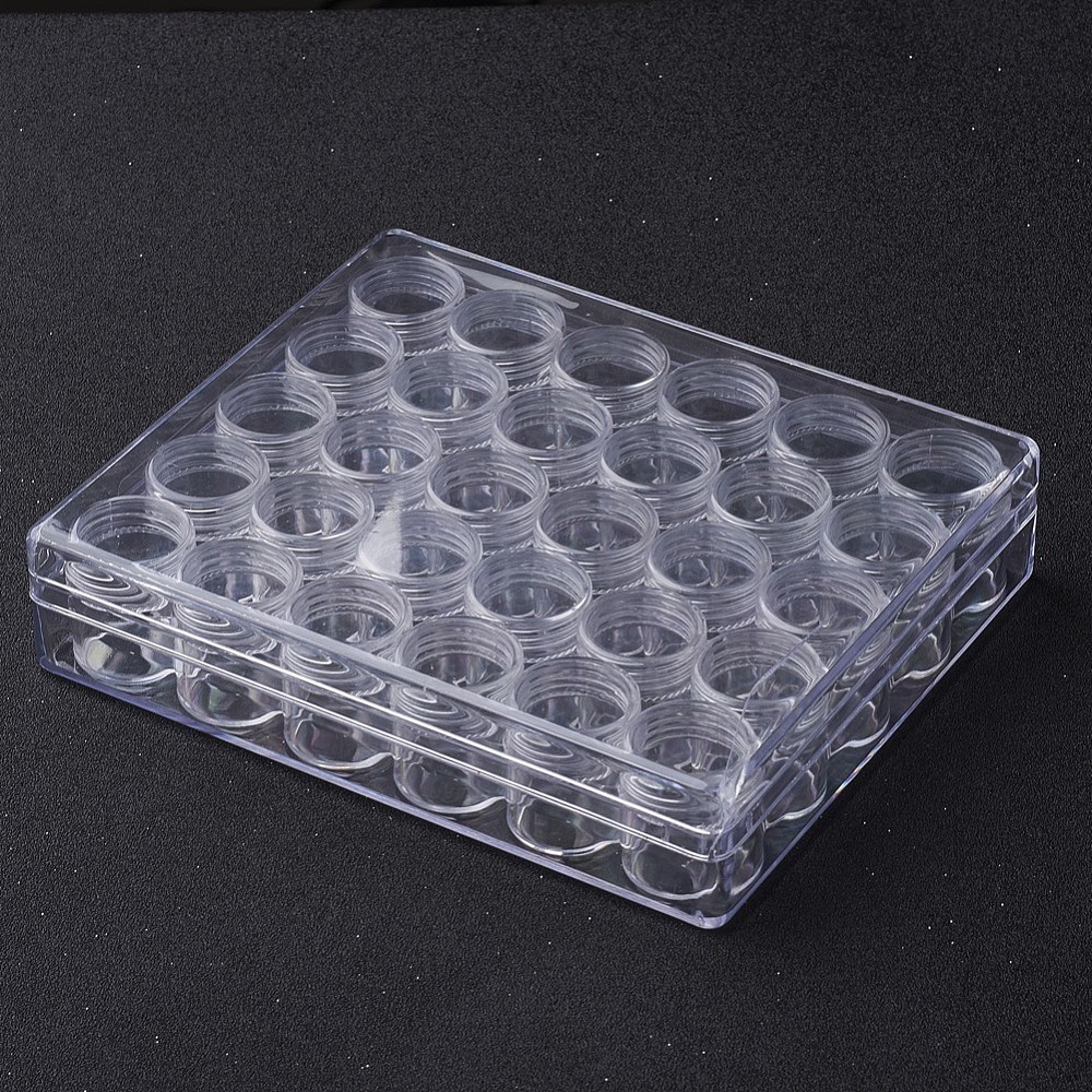 PandaHall Defective Closeout Sale Plastic Bead Containers, Rectangle and Column, Clear, 16x13.5x3.5cm; 30pcs/set Plastic Rectangle Clear