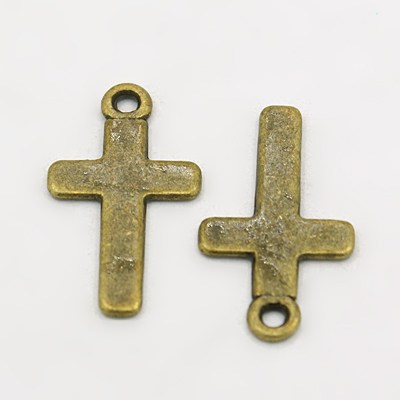 PandaHall Tibetan Silver Pendants, Lead Free and Cadmium Free, Cross, Antique Bronze, about 25mm long, 13mm wide, 1.5mm thick, hole: 2mm...