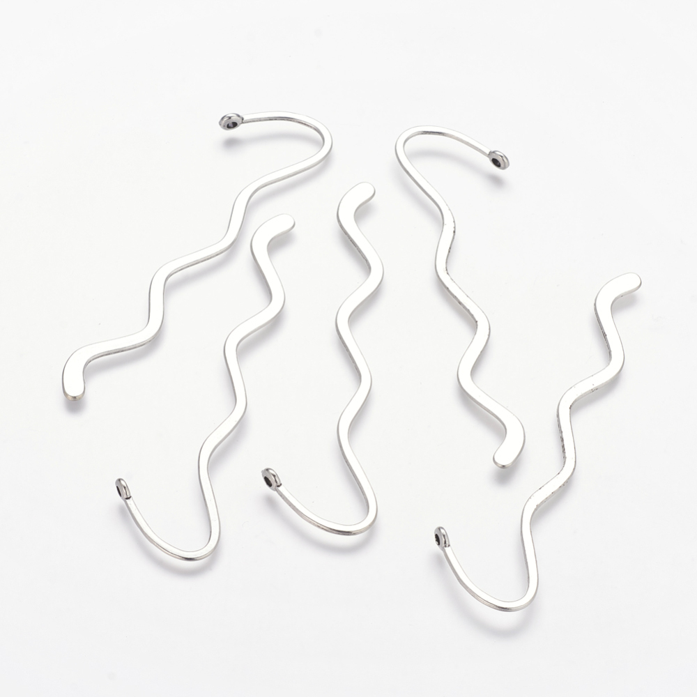 PandaHall Zinc Alloy Bookmarks, Lead Free & Cadmium Free, Antique Silver, Size: about 86mm long, 24mm wide, 1mm thick, Hole: 2.5mm Alloy