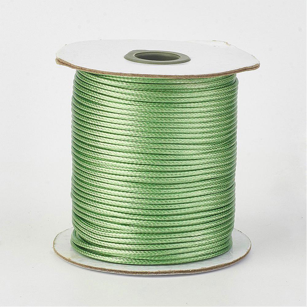 PandaHall Environmental Korean Waxed Polyester Cord, DarkSeaGreen, 1mm; about 200yards/roll(182.88m/roll) Waxed Polyester Cord Green