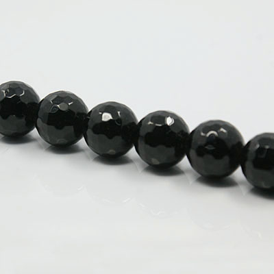 PandaHall Natural White Jade Beads Strands, Faceted, Dyed, Round, Black, 10mm, Hole: 1mm; about 36pcs/strand, 15" White Jade Round Black