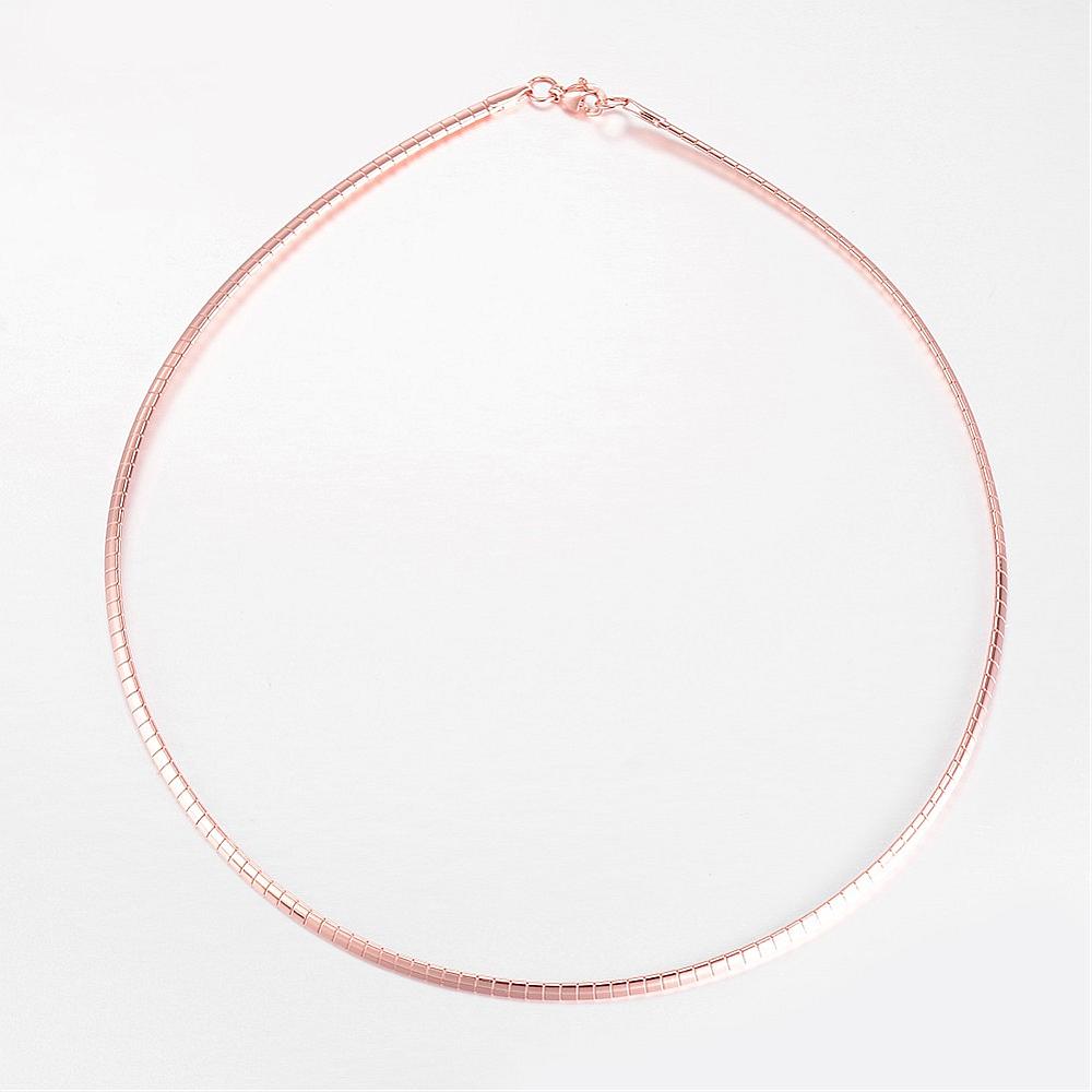 PandaHall 304 Stainless Steel Neckalces, with Lobster Clasps, Rose Gold, 17.7"(45cm) Stainless Steel
